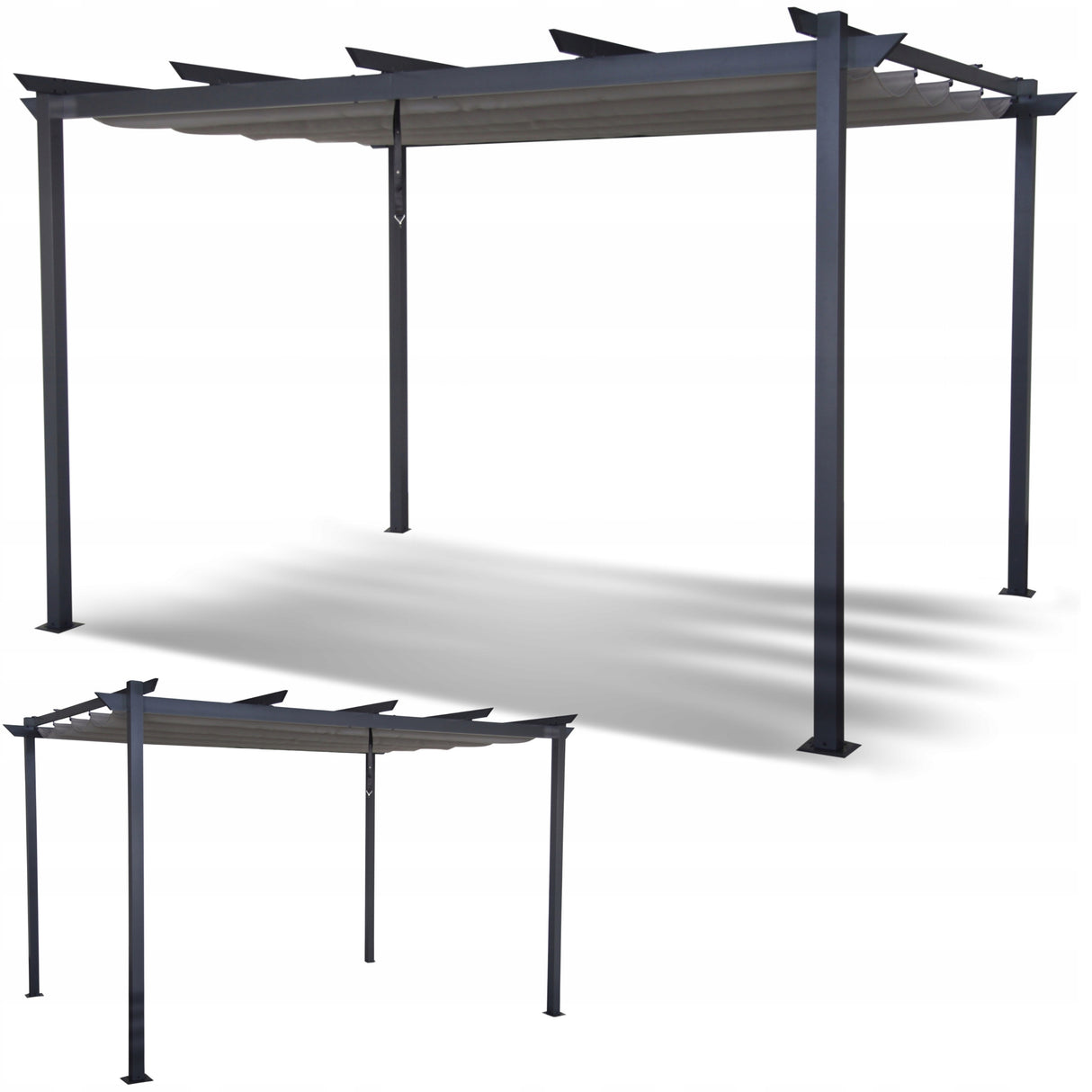 Altana Tarasowa Pergola Ogrodowa Aluminiowa Antracyt Poliester 400x400x240