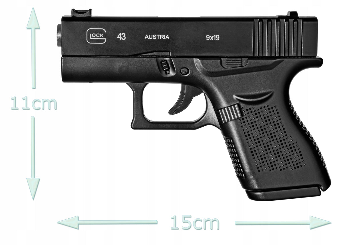 METALOWY PISTOLET GLOCK 43 ASG REPLIKA KULKI 6 MM PREZENT DZIECKA NA ŚWIĘTA