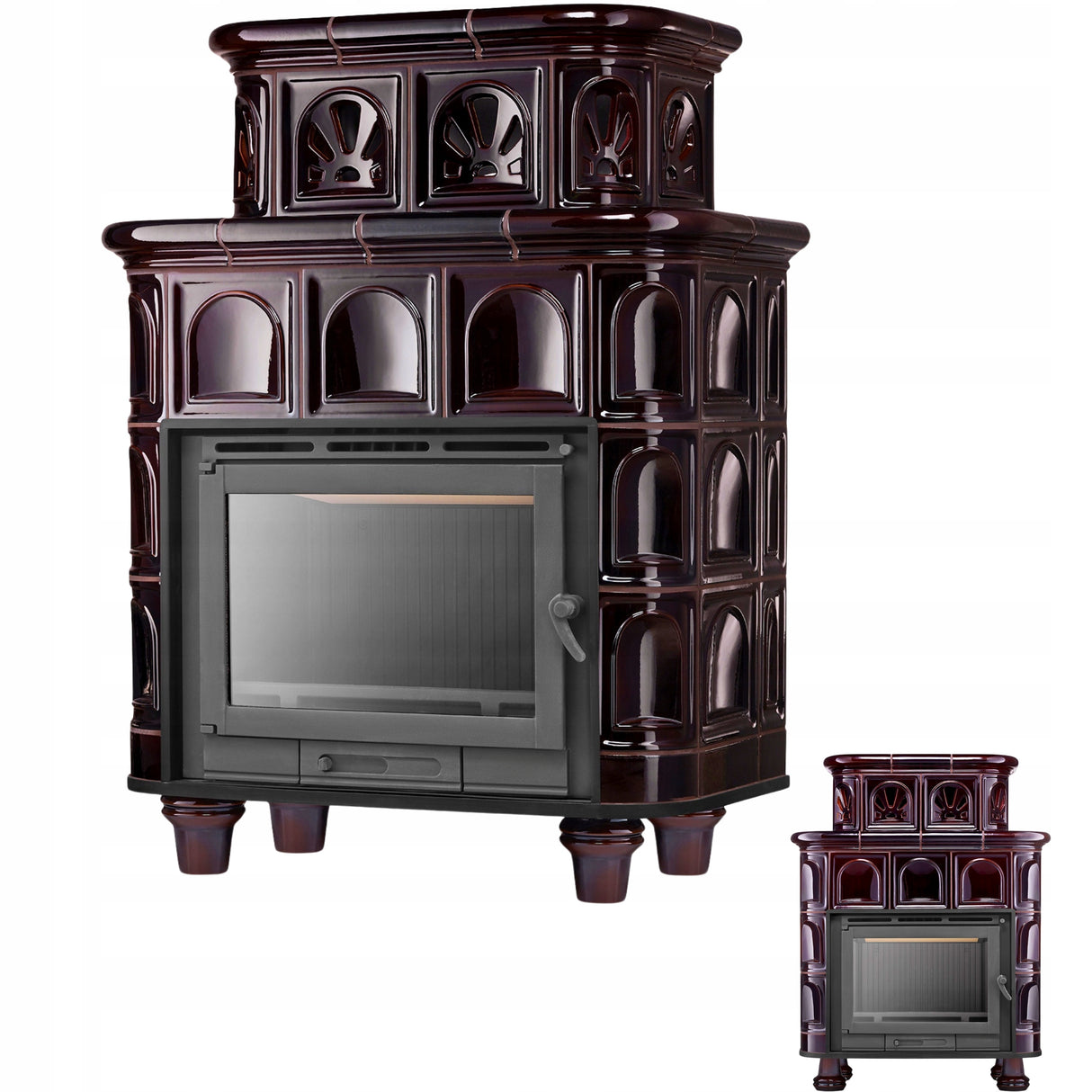 Piec Kominek Kaflowy Koza Obudowa Kominkowa 13 kW Piecyk Ceramiczny