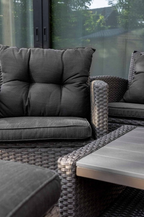 Zestaw Mebli Ogrodowych technorattan sofa fotele stolik puf koc gratis