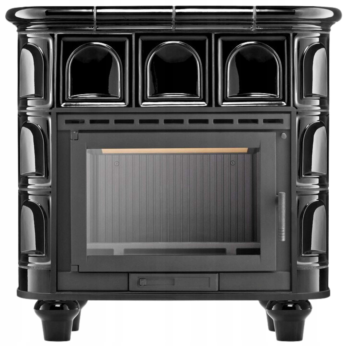 Piec Kaflowy Kominek Koza Żeliwny Stalowy Ceramiczny 13kW Obudowa Kominkowa