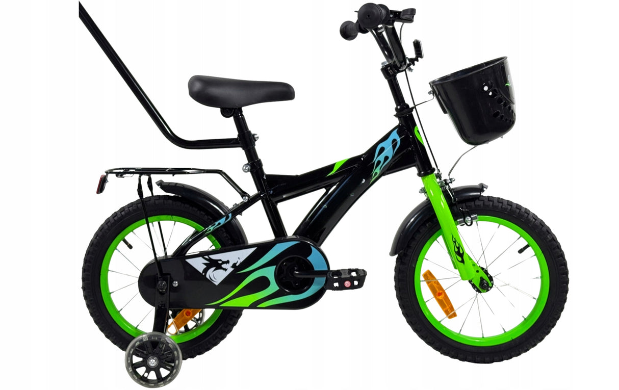 Rower Dziecięcy BMX Rowerek Prowadnik Świecące Boczne Koła WARIANT 14" Cali