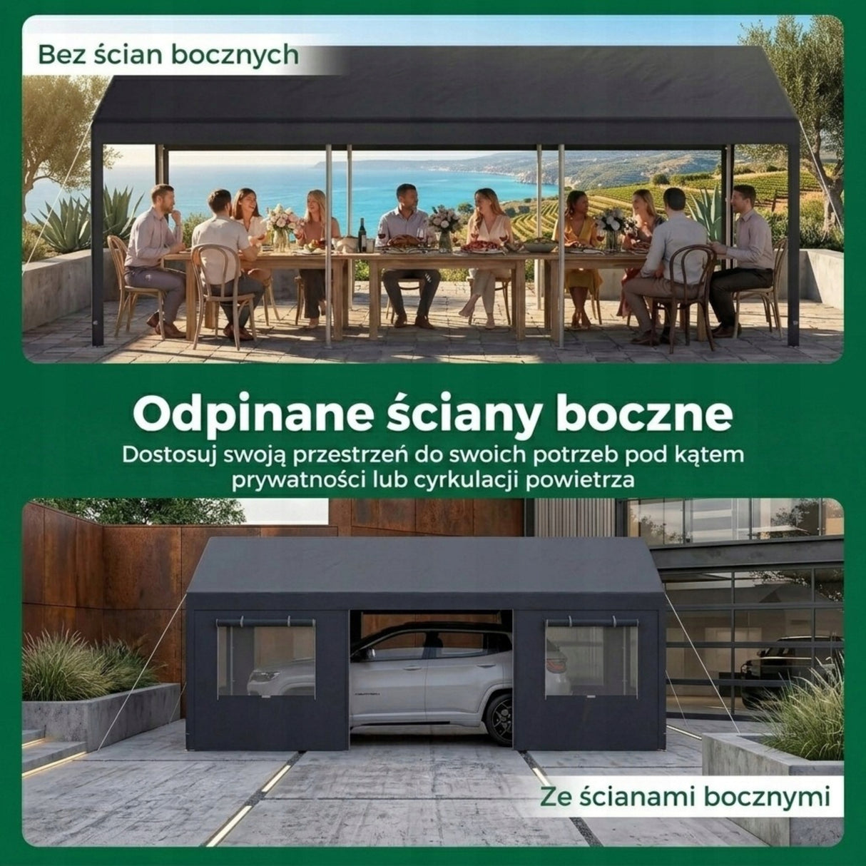 Garaż Namiotowy Magazynowy Wiklinowy Wiata Odporny na Zimę do Samochodu