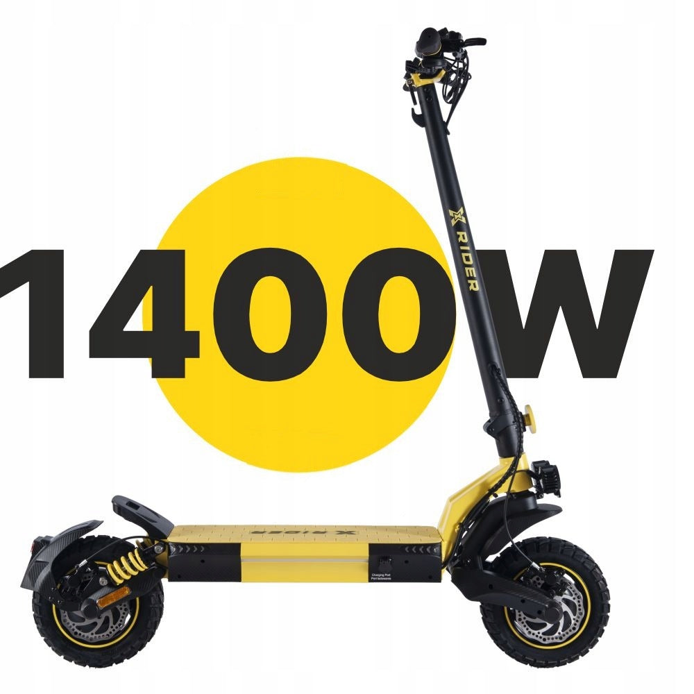 Hulajnoga Elektryczna Wyczynowa Miejska 2 Silniki 2x1400W Żółto-Czarna