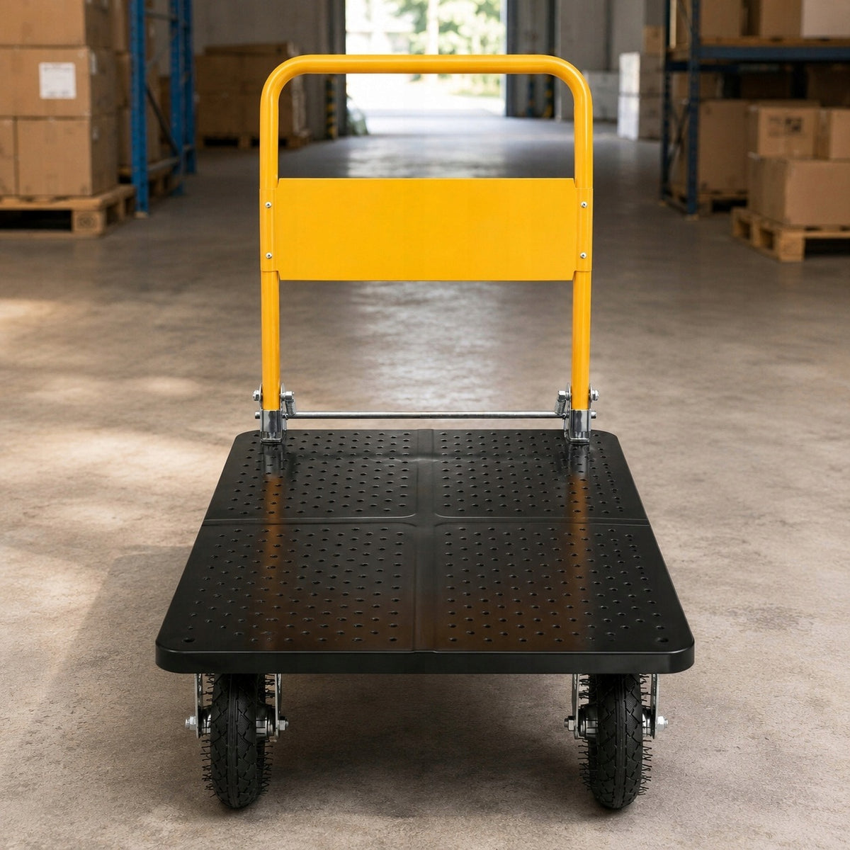 Wózek Transportowy Składany Mocny Czarny 500 kg Magazynowy Platformowy