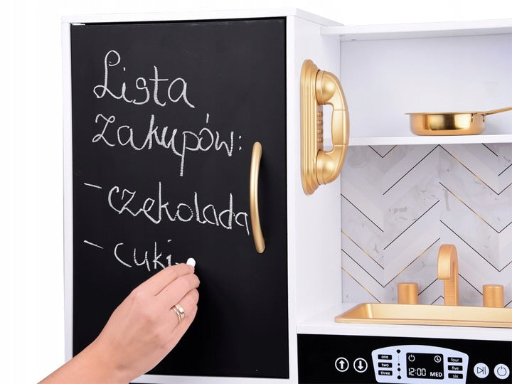 Kuchnia Kuchenka Drewniana Lodówka Kostkarka Piekarnik Zlew Duża dla Dzieci