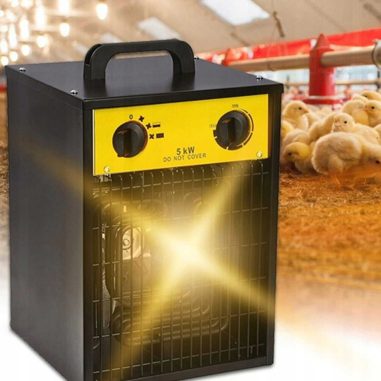 Nagrzewnica Grzejnik Farelka Dmuchawa Elektryczna 5kW na Siłę z Termostatem