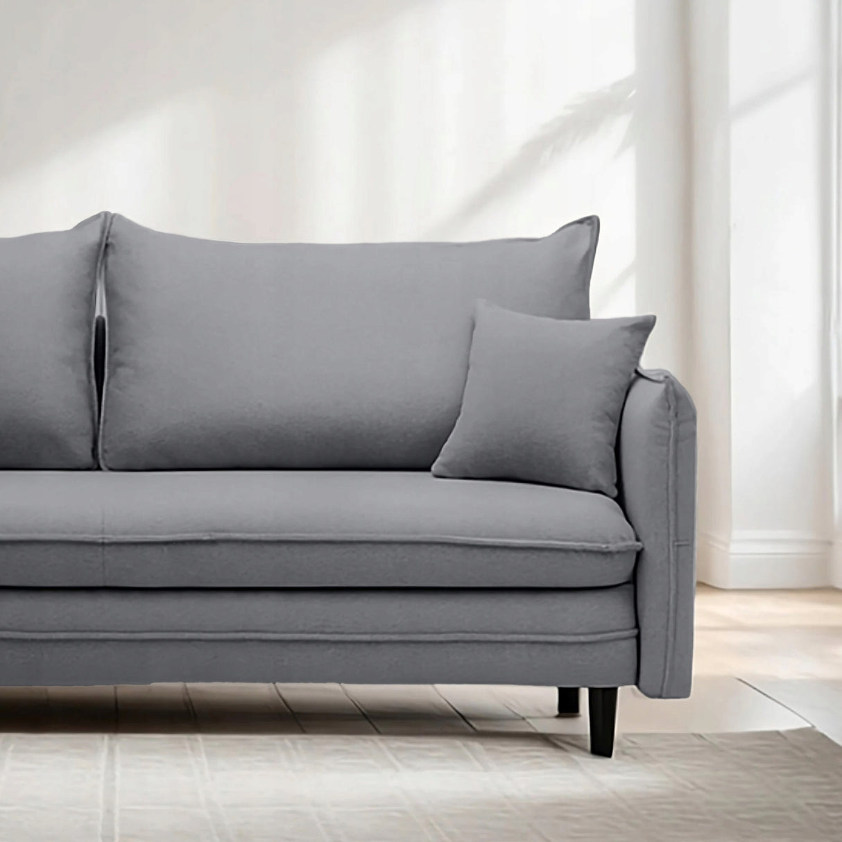 Sofa Rozkładana z Funkcją Spania i Pojemnikiem Ciemno-Szara 218 x 105 cm