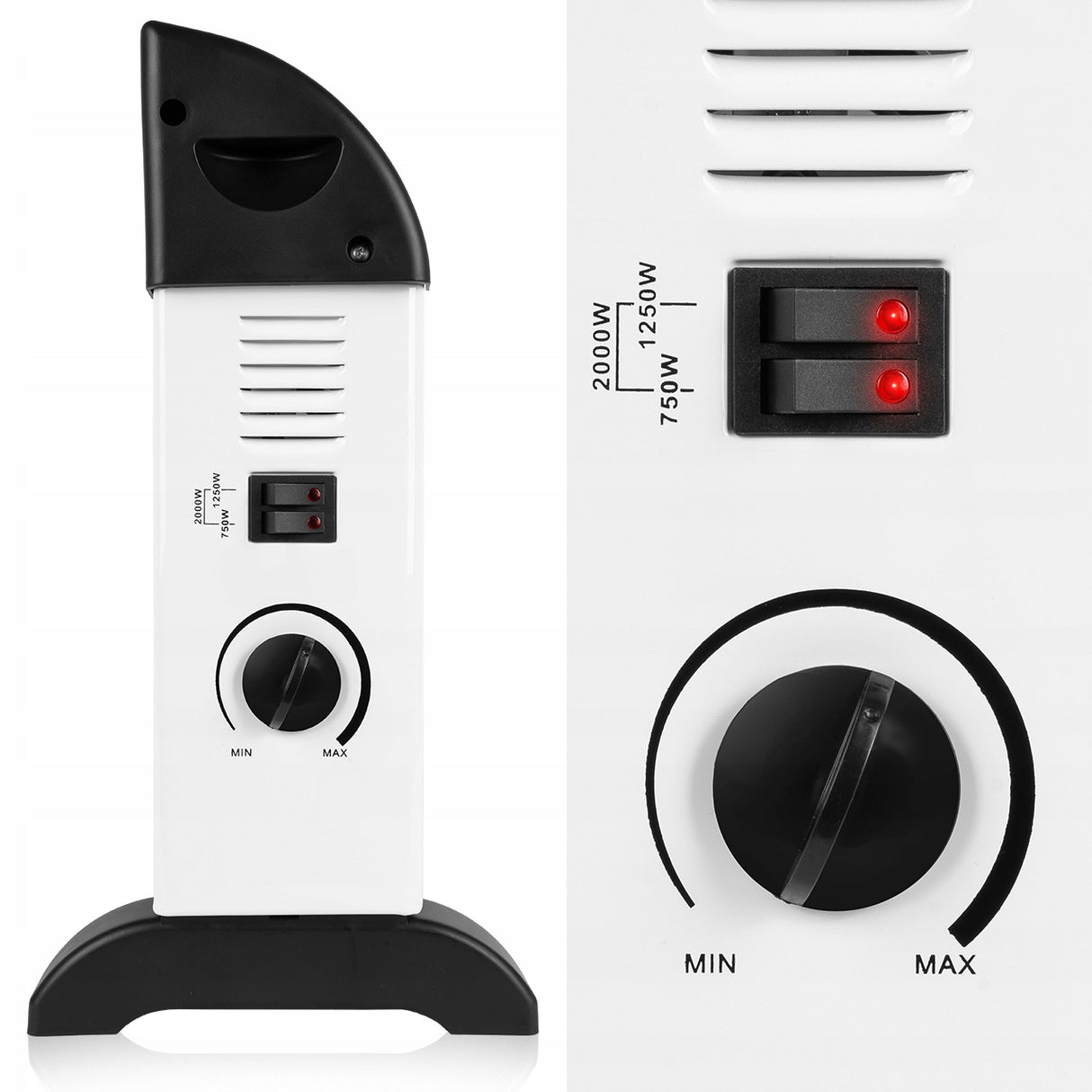 Grzejnik Konwektorowy Elektryczny Timer Pilot Turbo Mocny 2000W Termostat