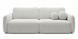 Sofa Rozkładana z Funkcją Spania Pojemnikiem Ecru 238x103cm Tkanina