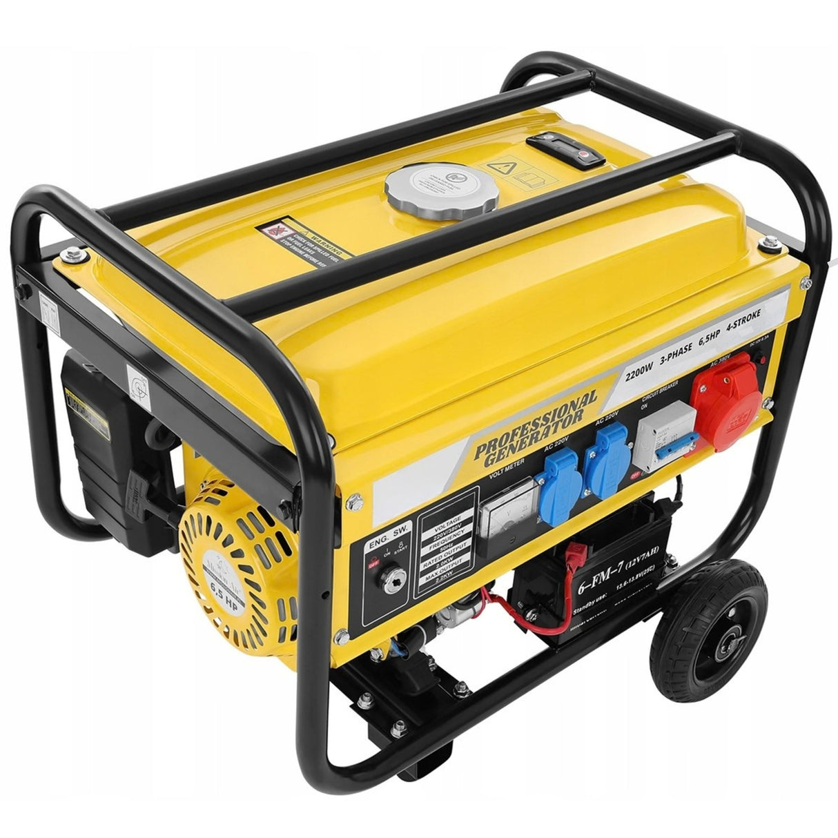 Agregat Generator Prądu Trójfazowy Benzyna Przenośny 2200W 230V AVR