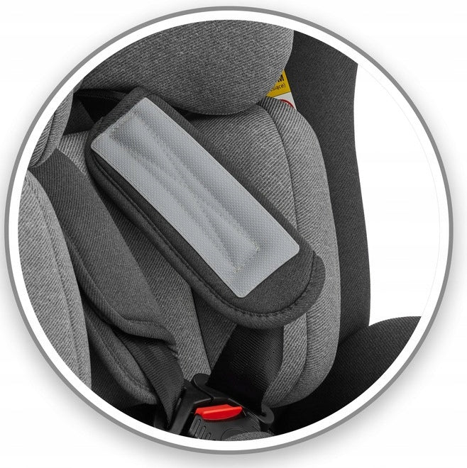 Fotelik Samochodowy Black-Grey 40-150cm 0-36 KG POVES Podstawka dla Dziecka