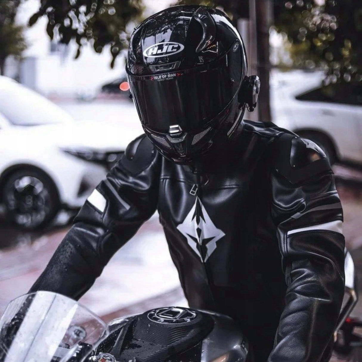 Motocyklowa Kurtka Skórzana Odporna Czarna Wodoodporna Wiatroszczelna L
