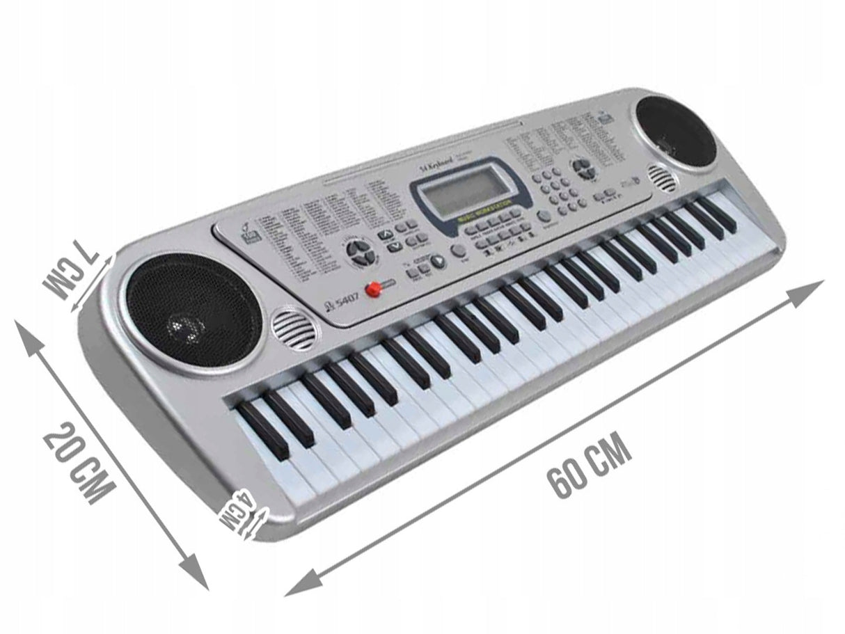 Keyboard Pianinko z Mikrofonem Organy 54 Klawisze do Grania Wyświetlacz Led