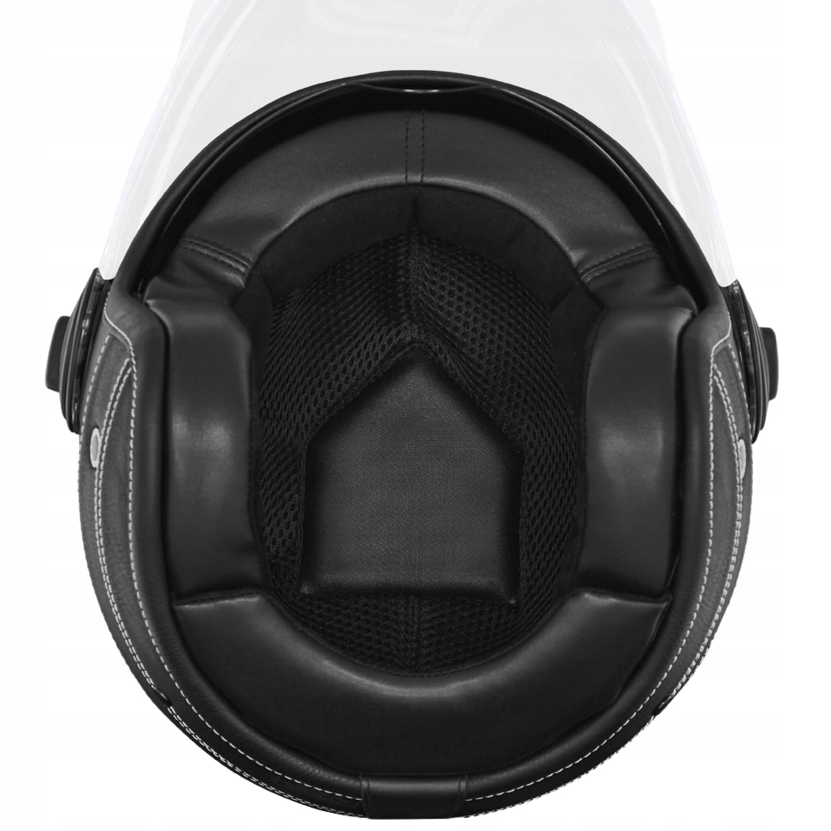 Kask Motocyklowy Elegancki Premium Czarna Skóra Nox Czarny L