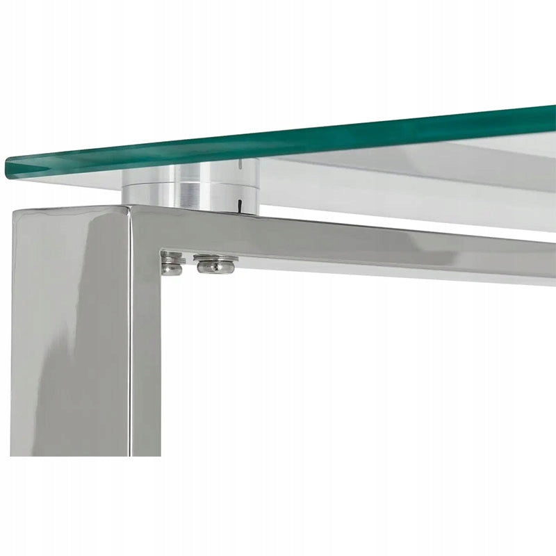Stół Konsolowy Stolik 120x40x78cm Metal Szkło Rama ze Stali Nierdzewnej