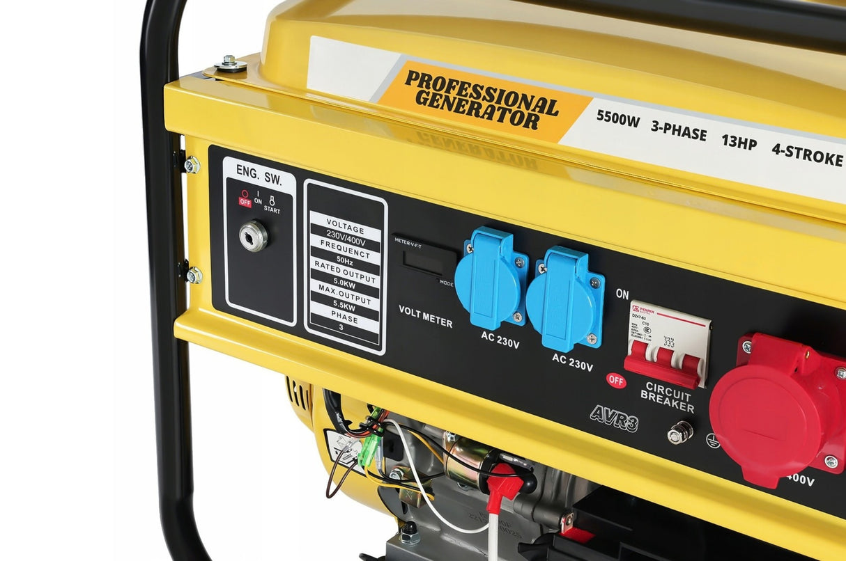 Agregat Prądotwórczy Trójfazowy Z Rozrusznikiem Benzyna 5500W 230V AVR