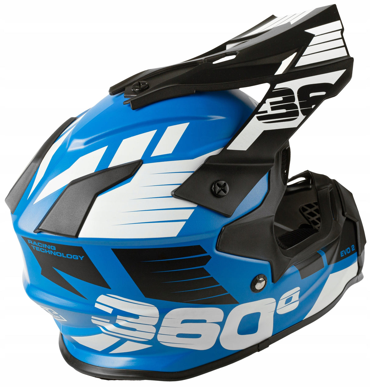 Kask Cross Enduro L/XL Homologacja EU Lekki MTB Quad Daszek Niebieski
