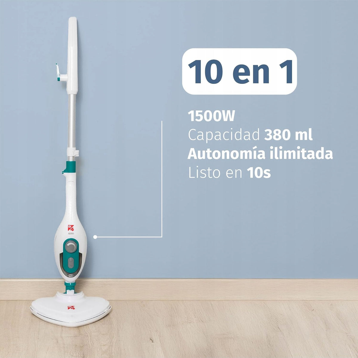 Mop Parowy Biały/Czarny 380 ml Di4 Multi10 Max Biały 10w1 1500W 380 ml