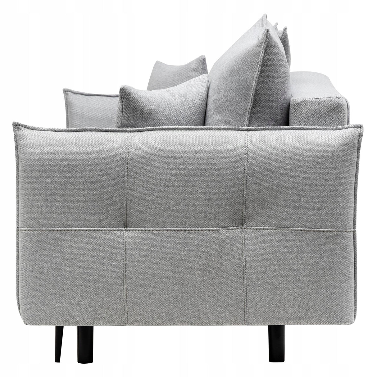 Sofa Rozkładana z Funkcją Spania i Pojemnikiem Szara 218 x 105 cm Tkanina