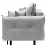 Sofa Rozkładana z Funkcją Spania i Pojemnikiem Szara 218 x 105 cm Tkanina
