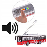 TROLEJBUS AUTOBUS ŚWIATŁA OTWIERANIE DRZWI ELEKTRYCZNY INTERAKTYWNY 1:16