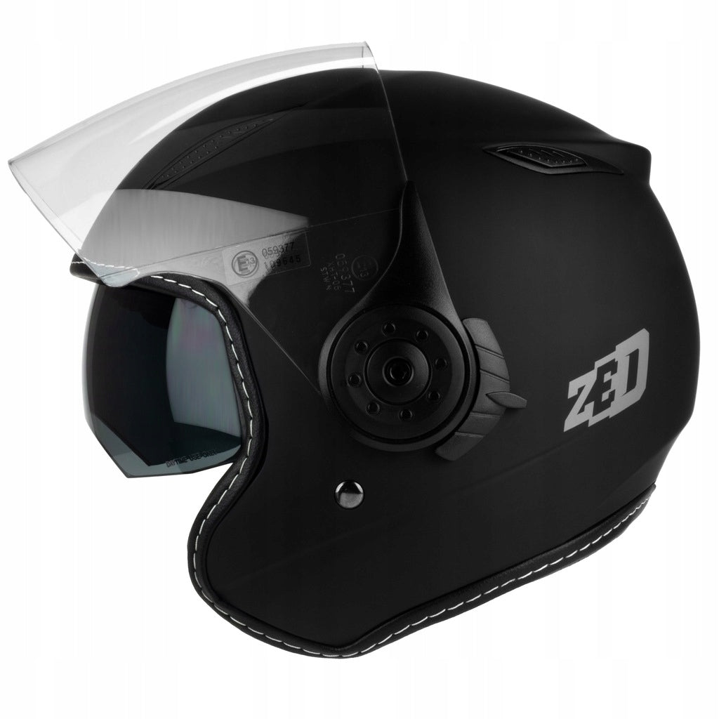 Kask Motocyklowy Otwarty ZED C5 Blenda + Kominiarka Czarny L