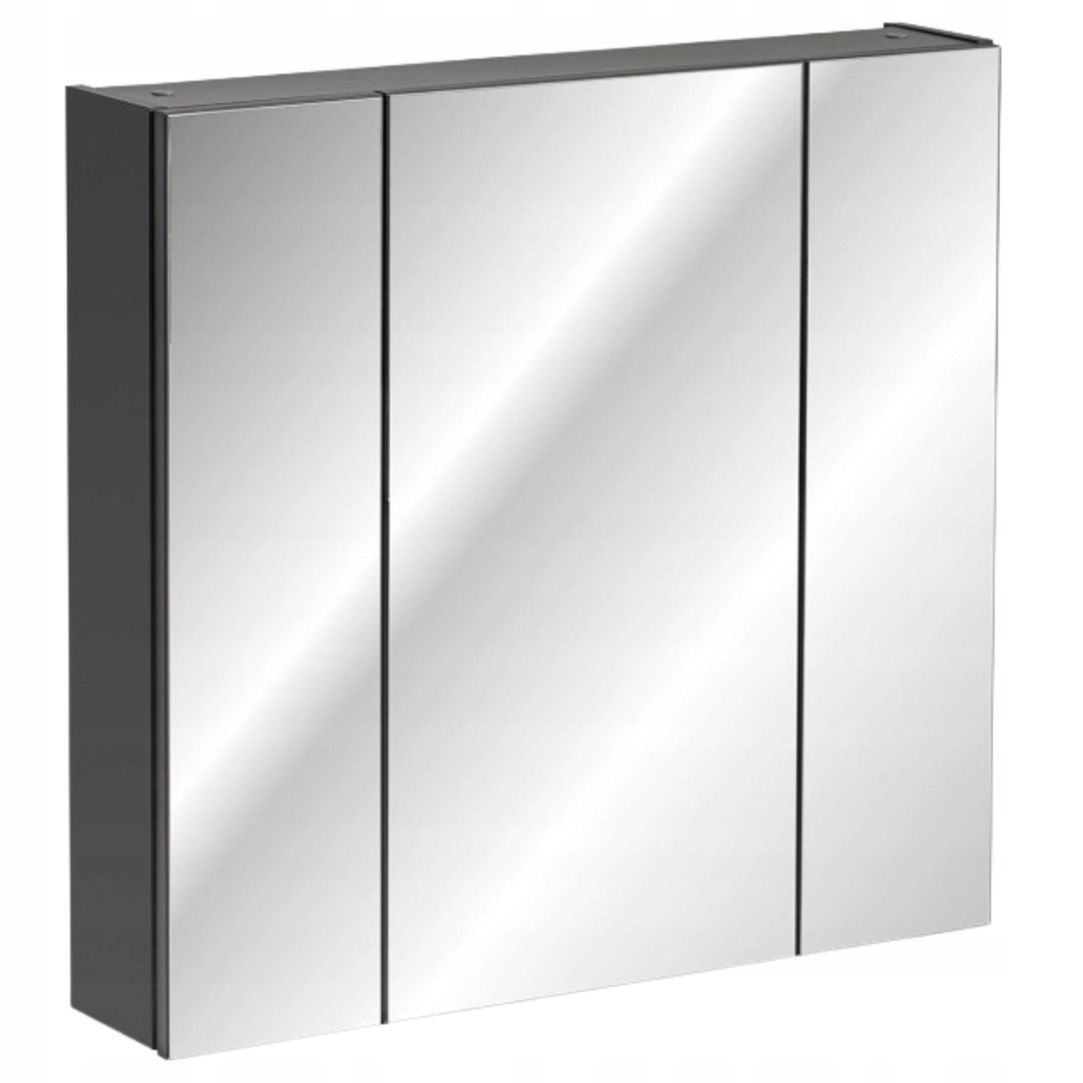 Szafka Łazienkowa z Lustrem Płyta Laminowana Cichy Domyk Szara 75x80x16 cm