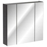 Szafka Łazienkowa z Lustrem Płyta Laminowana Cichy Domyk Szara 75x80x16 cm