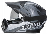 Kask Motocyklowy Crossowy Enduro na Quad Skuter Motor Szary M