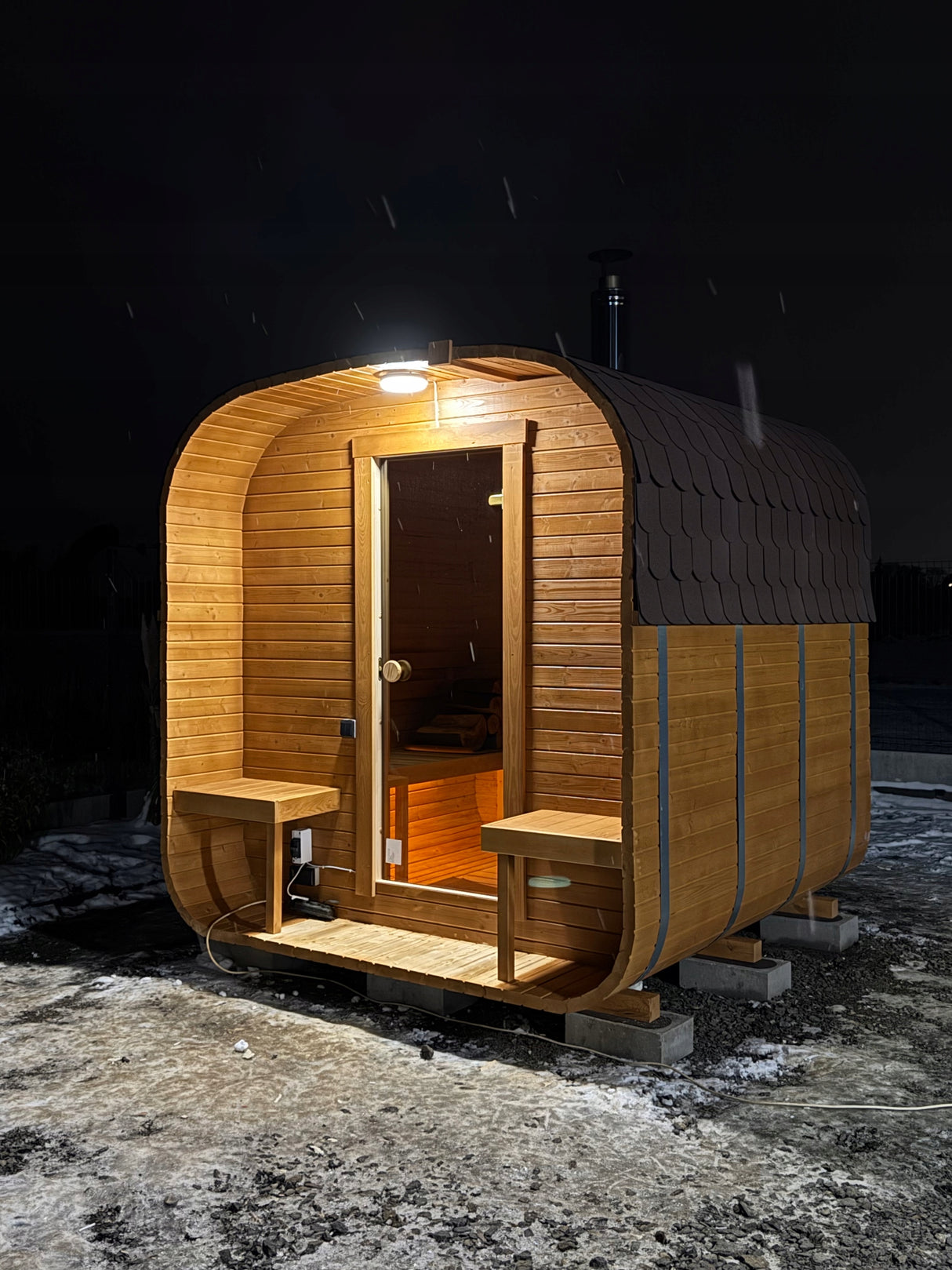 Sauna Ogrodowa z Piecem HARVIA CILINDRO PC90 Quadro 240 cm Szwedzkie Drewno