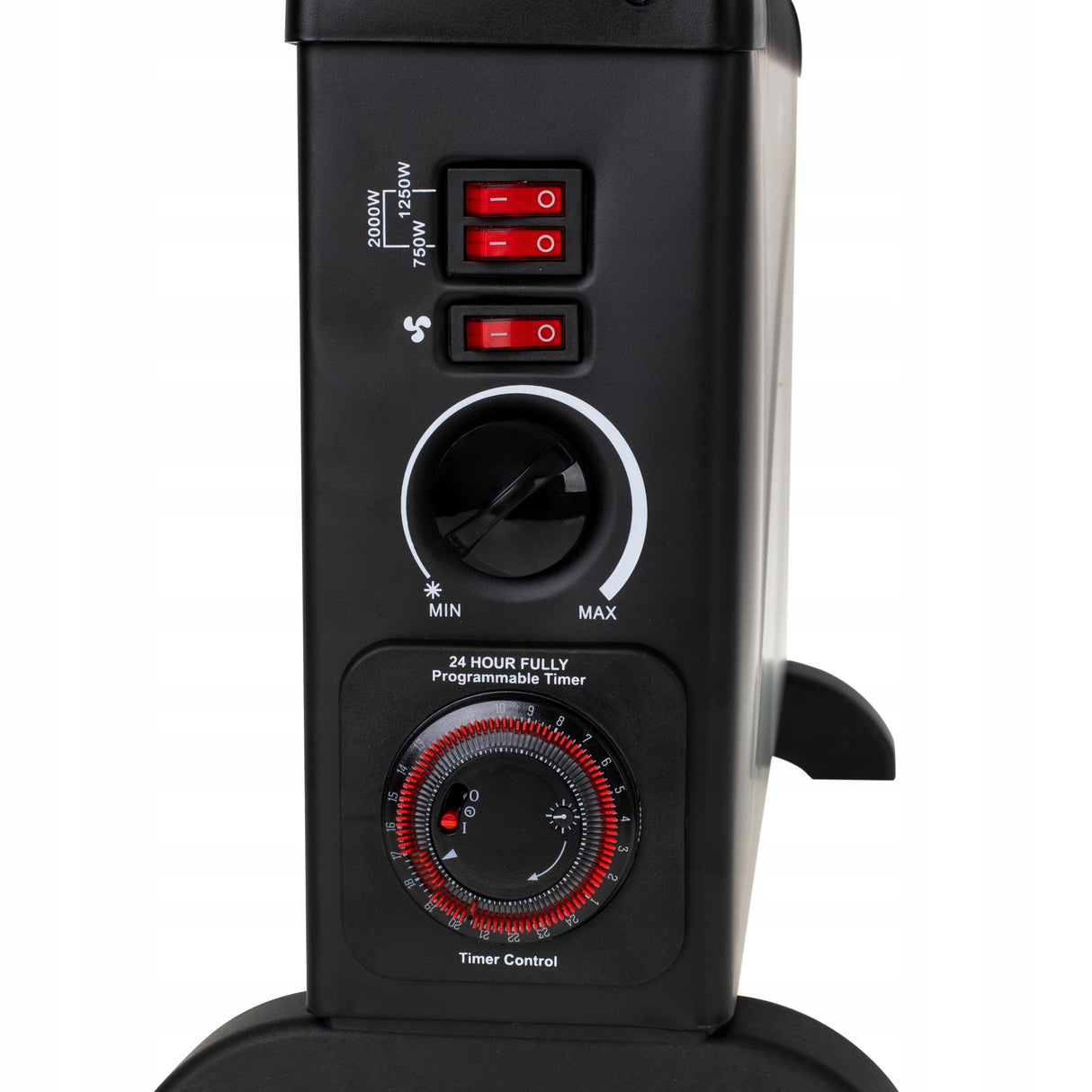 Grzejnik Konwektorowy Elektryczny Turbo Nawiew Timer 24h Czarny 2000 W