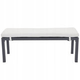 Ławka Ogrodowa Monti 120x45x41 cm Biały Czarny Lekka Aluminiowa Rama