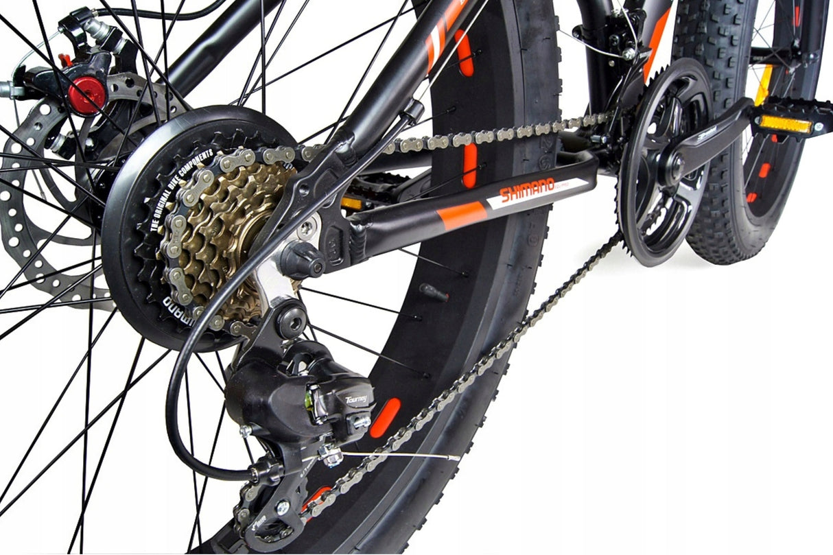 Rower Terenowy FATBIKE Stalowa Rama Szerokie Opony Przerzutki SHIMANO 26"