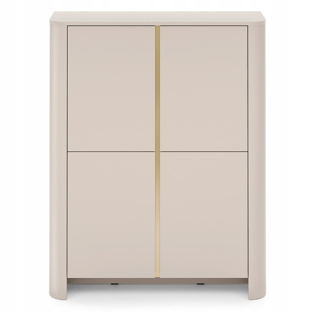 Komoda Czterodrzwiowa Zaokrąglona Forma Cashmere Gold Funkcjonalna 103x39cm