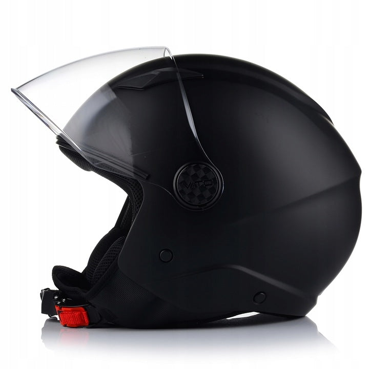 Kask Motocyklowy Otwarty CHOPPER Otwierany VITO UNO Czarny Mat XS