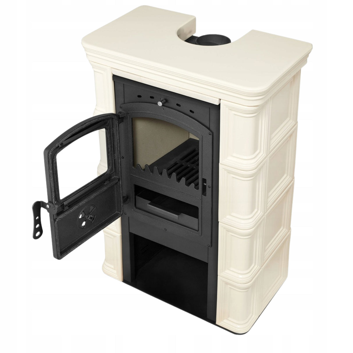 Kominek Kaflowy Piec Koza Ceramiczny Komin Beżowy 7,5kW