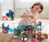 Klocki Magnetyczne Zjeżdżalnia 3D Kulkowy Konstrukcyjne Świecący Tor