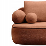 Sofa Zaokrąglony Kształt z Funkcją Spania Pojemnikiem Miedziana 212x100