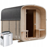 Sauna Ogrodowa z Piecem HARVIA VEGA BC80 Szwedzkie Drewno Quadro 240 cm