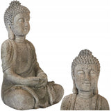 Rzeźba Ogrodowa Dekoracyjna do Ogrodu Wnętrza Ozdobna Budda Szary Figurka