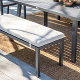 Ławka Ogrodowa Monti 120x45x41 cm Biały Czarny Lekka Aluminiowa Rama
