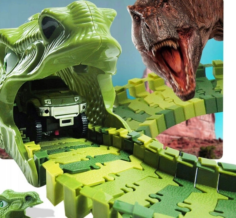 MEGA DUŻY TOR AUTO WYŚCIGOWY DINOZAUR PARK 140 el.