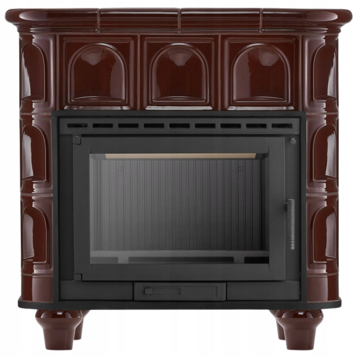 Piecyk Kominek Kaflowy Piec Koza Żeliwny BROWN 13kW Stalowy Ceramiczny