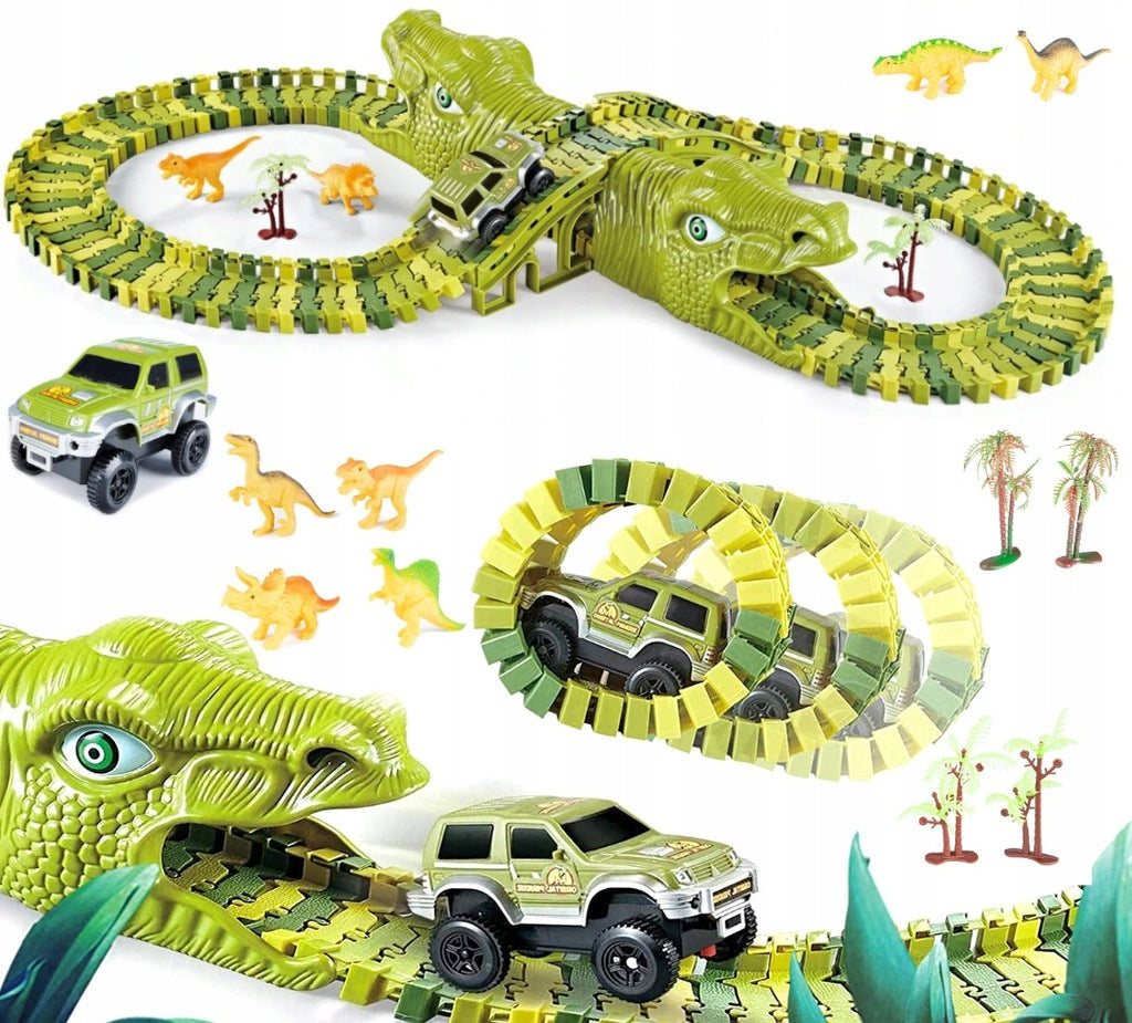 MEGA DUŻY TOR AUTO WYŚCIGOWY DINOZAUR PARK 140 el.