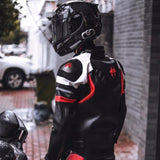 Motocyklowa Kurtka Skórzana Odporna na Upadki Wodoodporna Wiatroszczelna L