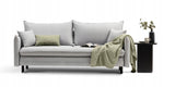 Sofa Rozkładana z Funkcją Spania i Pojemnikiem Szara 218 x 105 cm Tkanina