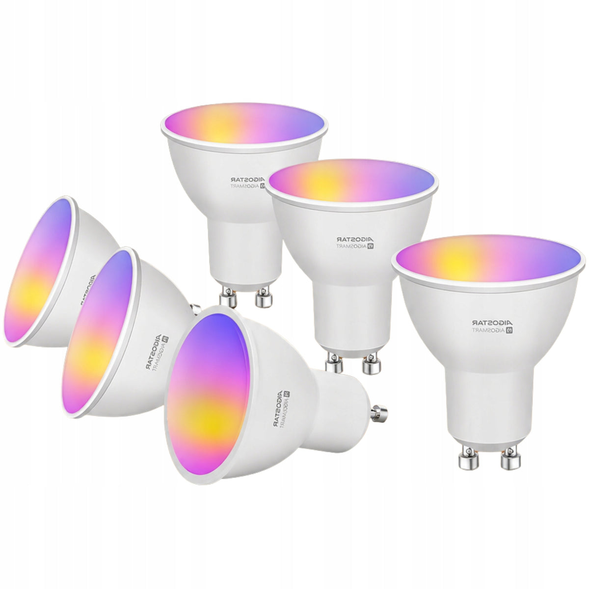 Smart Żarówki LED Alexa Google Aigostar GU10 WiFi RGB CCT 6 szt. 6,5W