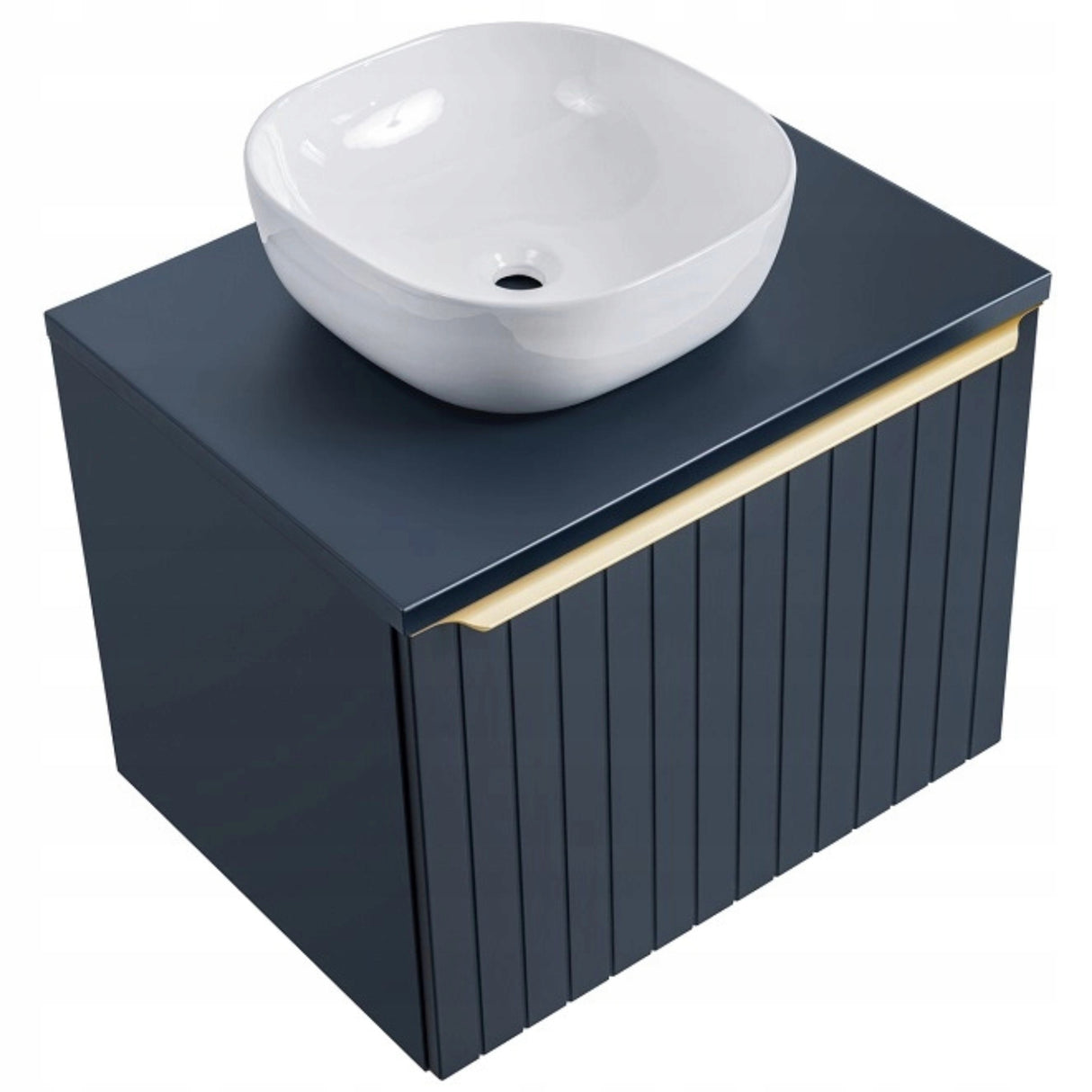 Szafka Łazienkowa Podumywalkowa Płyta Laminowana Elegancka Granatowa 60 cm