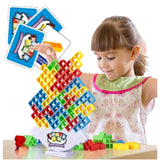 Gra Zręcznościowa Balansująca Układanka Tetris Duży Zestaw Wieża Ruchoma